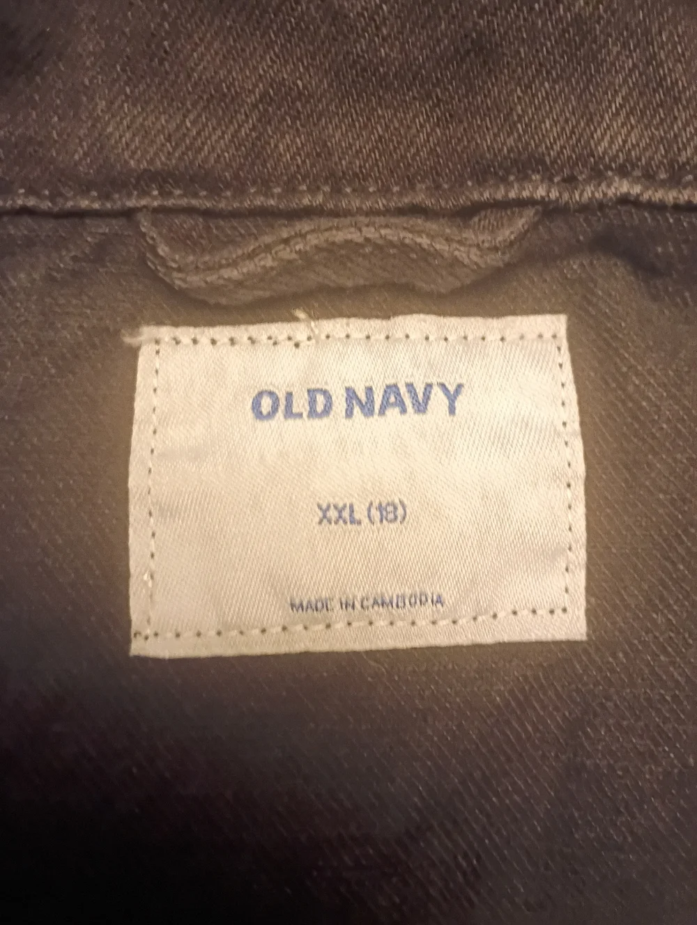 Old Navy Boys Black Denim Trucker Jacket XXL 18 Button Front Jean Jacket